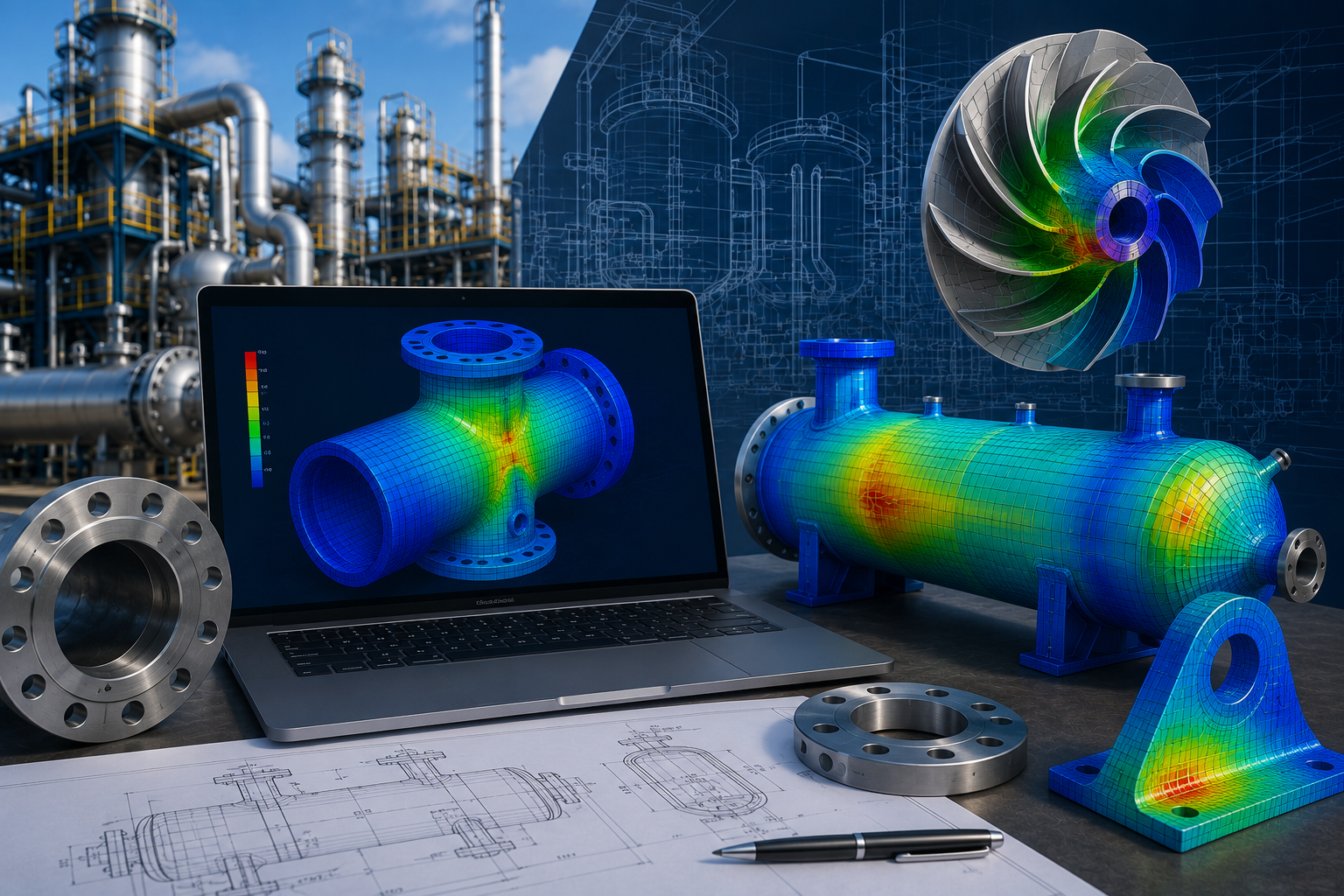 FEA structural, thermal, fatigue, vibration and buckling analysis services